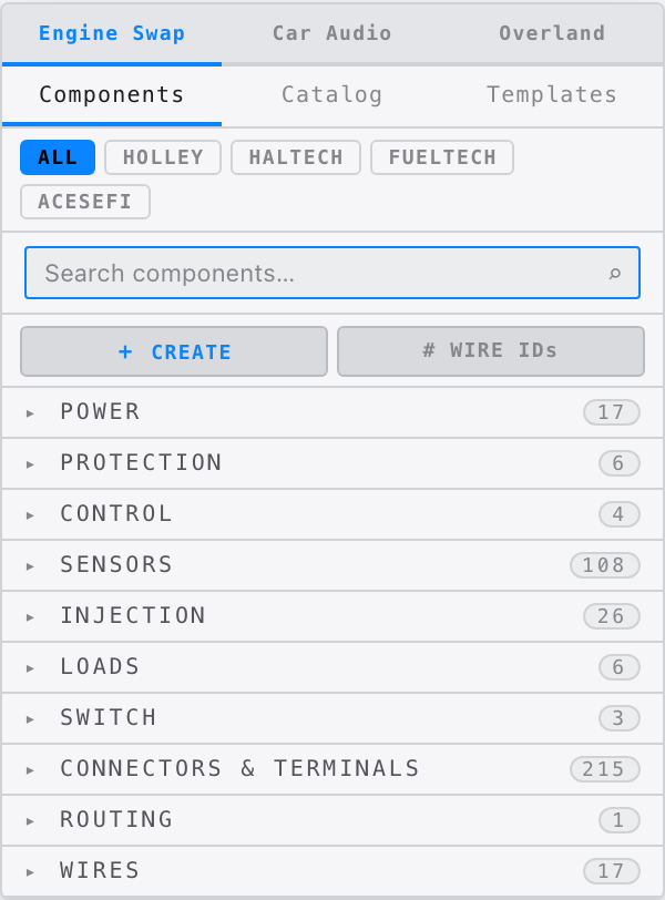 Library Components tab