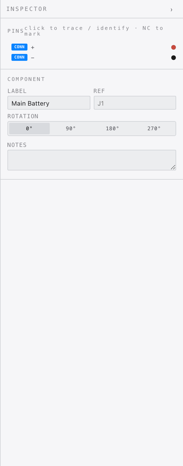Inspector panel with ECU selected